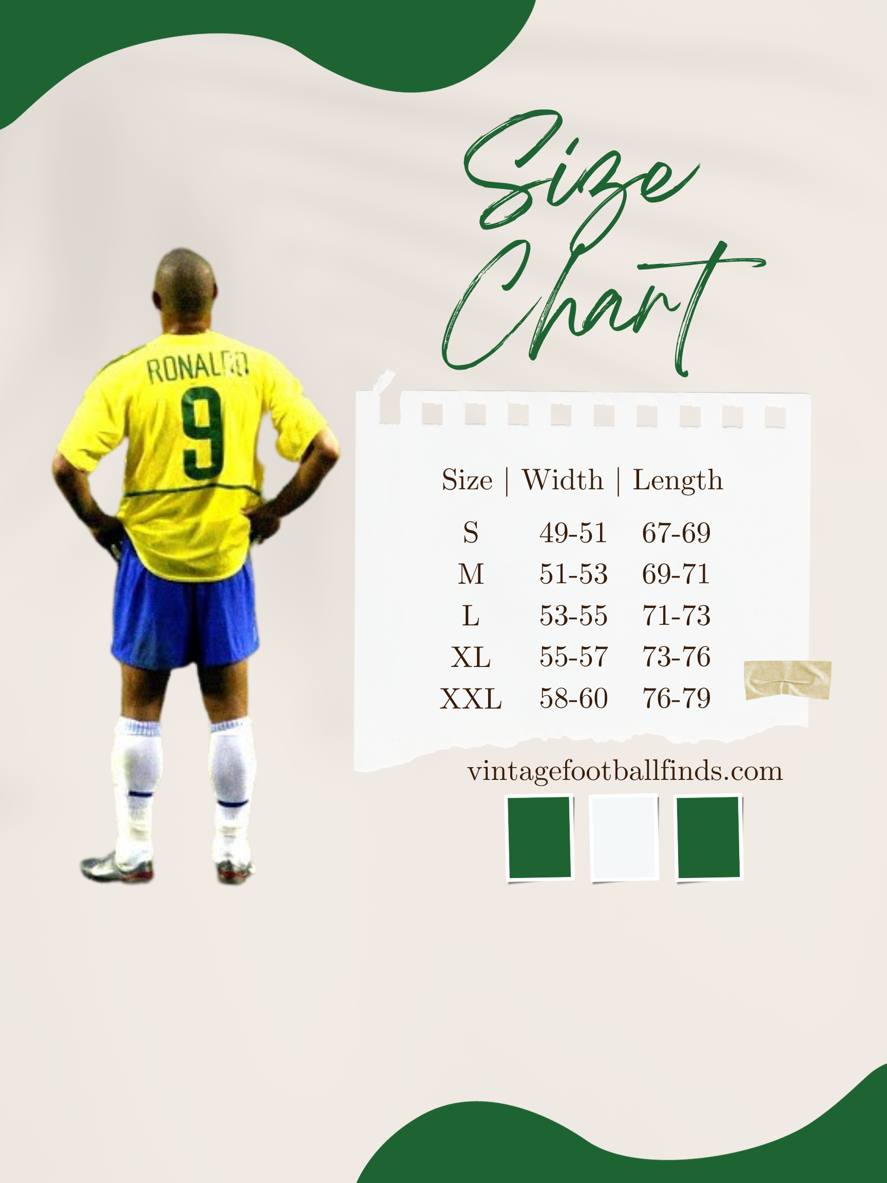 Vintage Football Shirts Size Chart